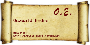 Oszwald Endre névjegykártya