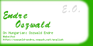 endre oszwald business card